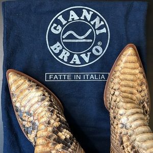 Authentic Gianni Bravo Python Cowboy Boots, 37 EU/6.5 US Women's